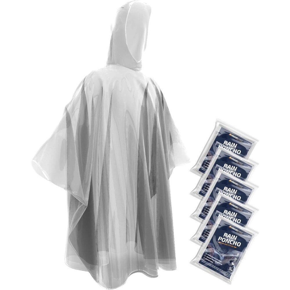 Disposable Rain Ponchos for Adults 5 Pack